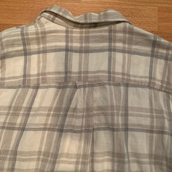 Beige/taupe button up flannel shirt 100% cotton - Picture 7 of 9